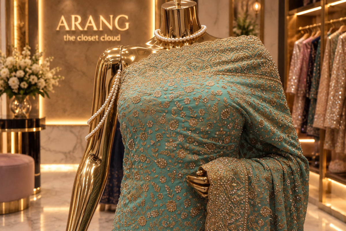 "The Royal Aqua" Premium Designer Saree