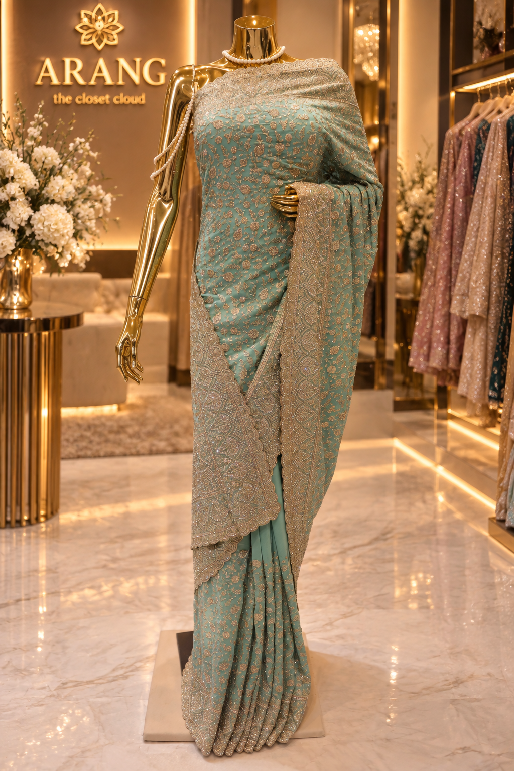 "The Royal Aqua" Premium Designer Saree