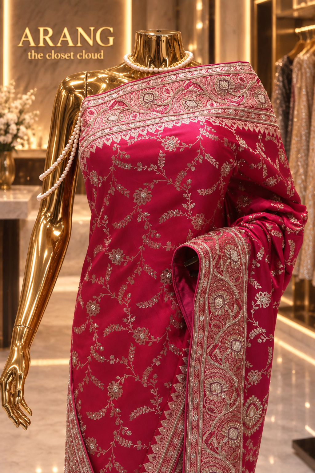 "The Rani Pink" Premium Banarasi Handcrafted Silk Saree