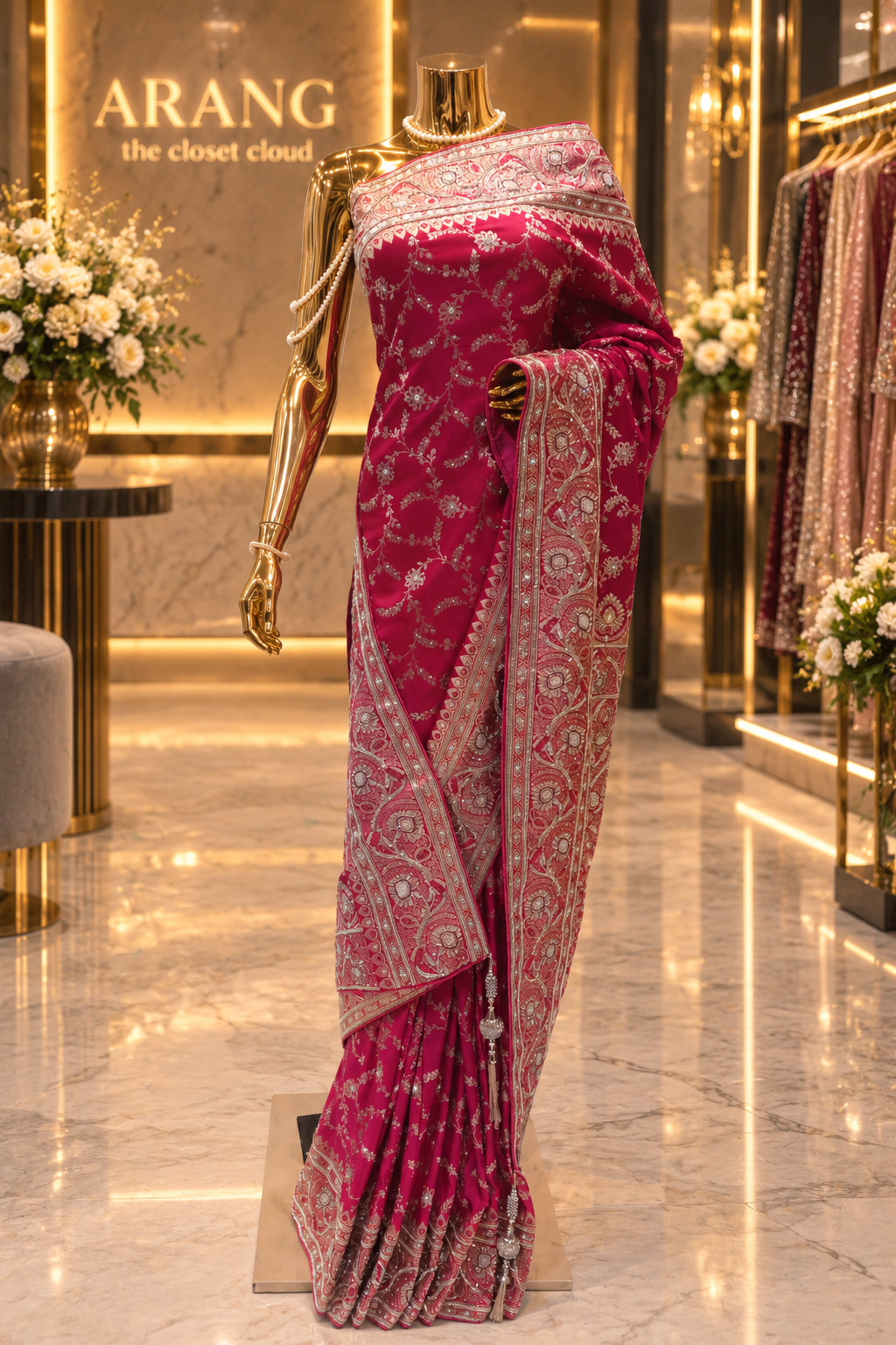 "The Rani Pink" Premium Banarasi Handcrafted Silk Saree