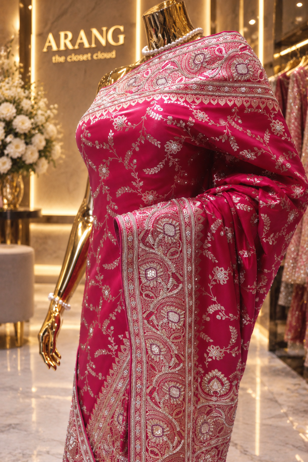 "The Rani Pink" Premium Banarasi Handcrafted Silk Saree
