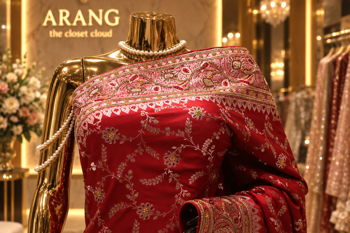 'The Luxurious Royal Maroon" Premium Banarasi Silk Saree