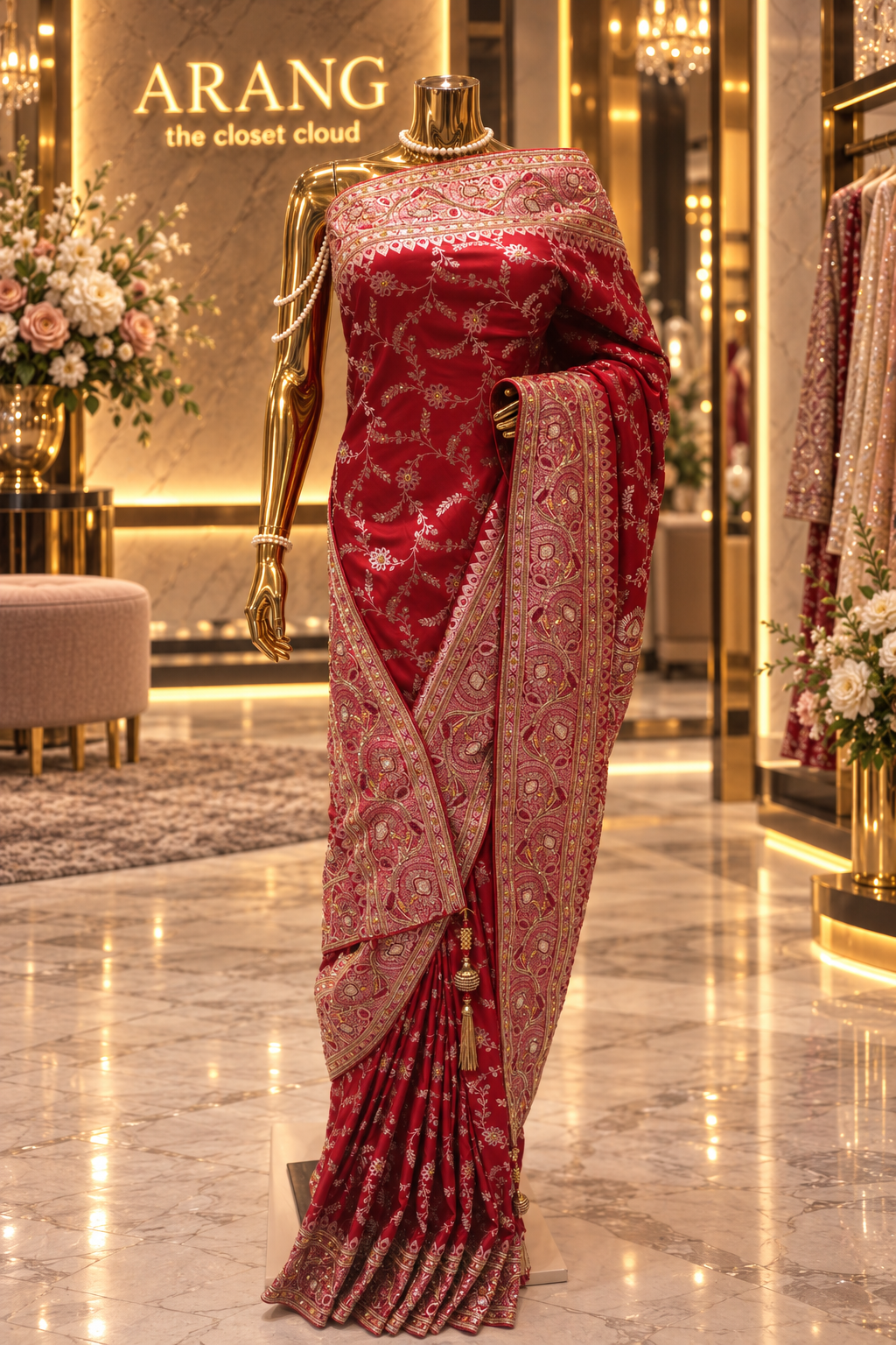 'The Luxurious Royal Maroon" Premium Banarasi Silk Saree