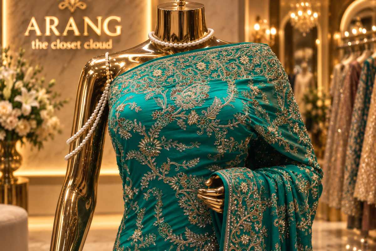 "The Peacock Green" Premium Wedding Wear Saree