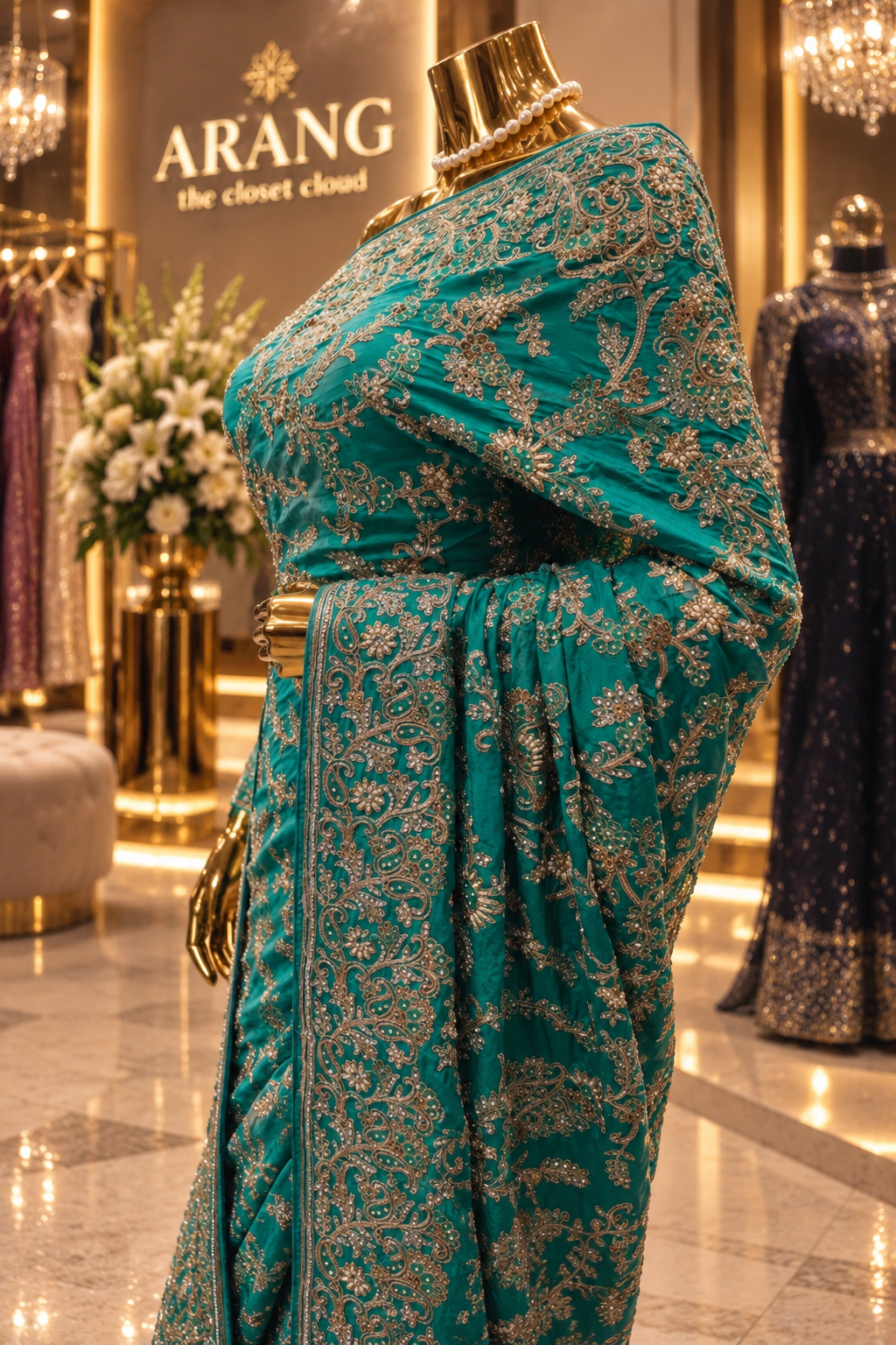 "The Peacock Green" Premium Wedding Wear Saree