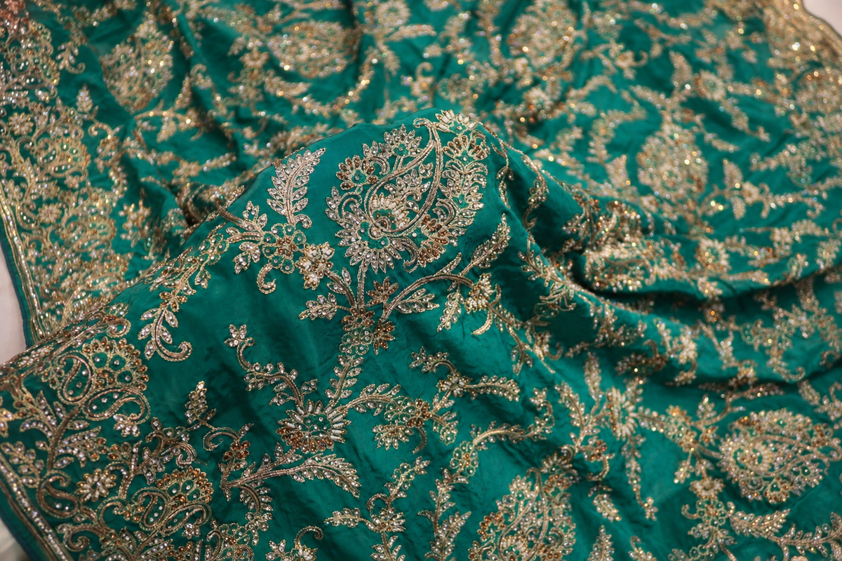 "The Peacock Green" Premium Wedding Wear Saree