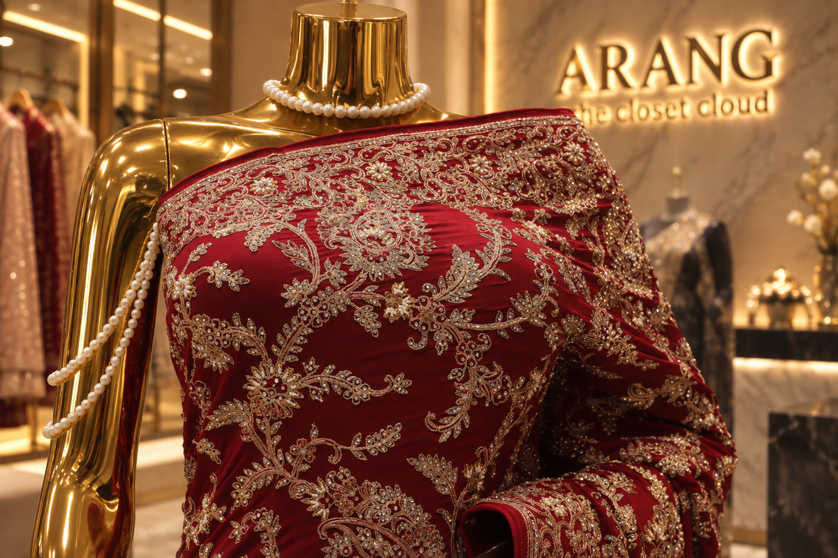 "The Luxury Maroon" Premium Wedding Wear Saree