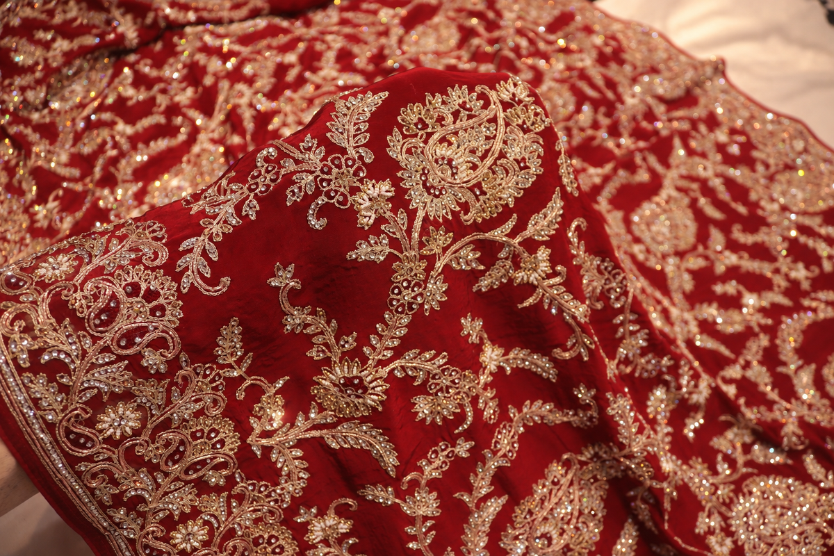 "The Luxury Maroon" Premium Wedding Wear Saree