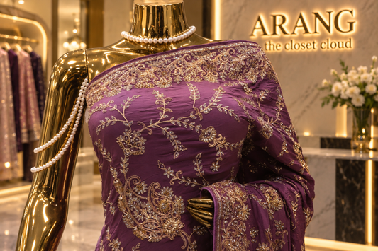 "The Luxury Mauve Purple" Premium Wedding Wear Saree
