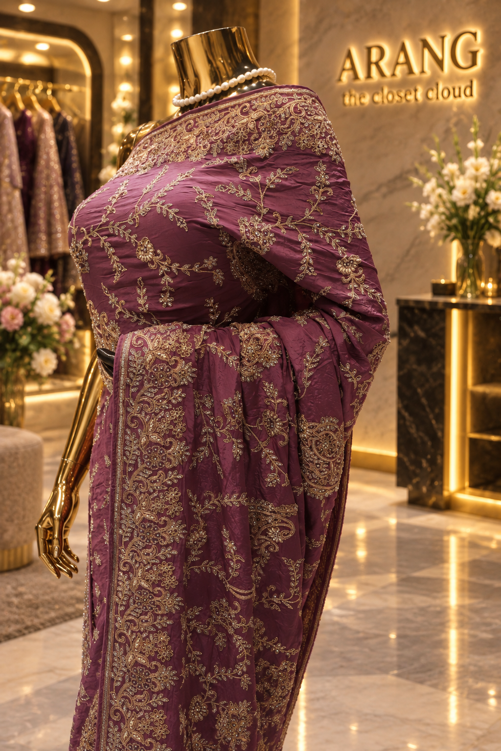 "The Luxury Mauve Purple" Premium Wedding Wear Saree