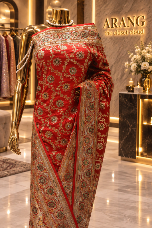 "The Royal Crimson Red" Premium Banarasi Silk Saree