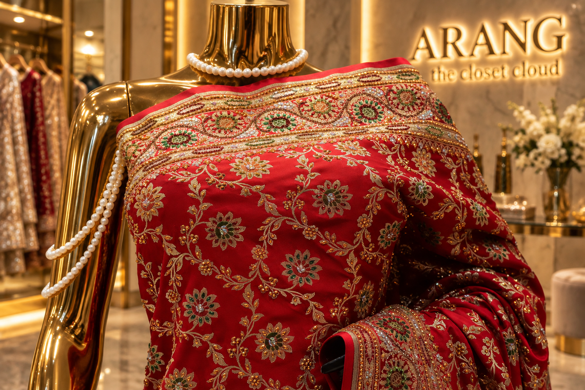 "The Royal Crimson Red" Premium Banarasi Silk Saree