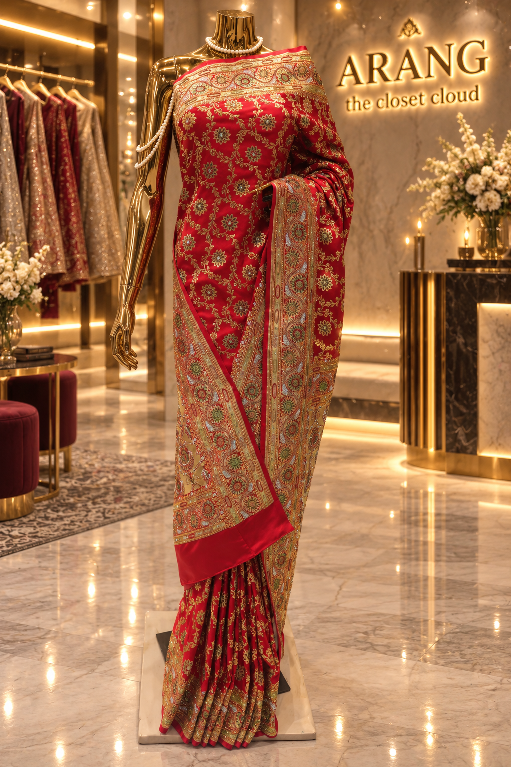 "The Royal Crimson Red" Premium Banarasi Silk Saree