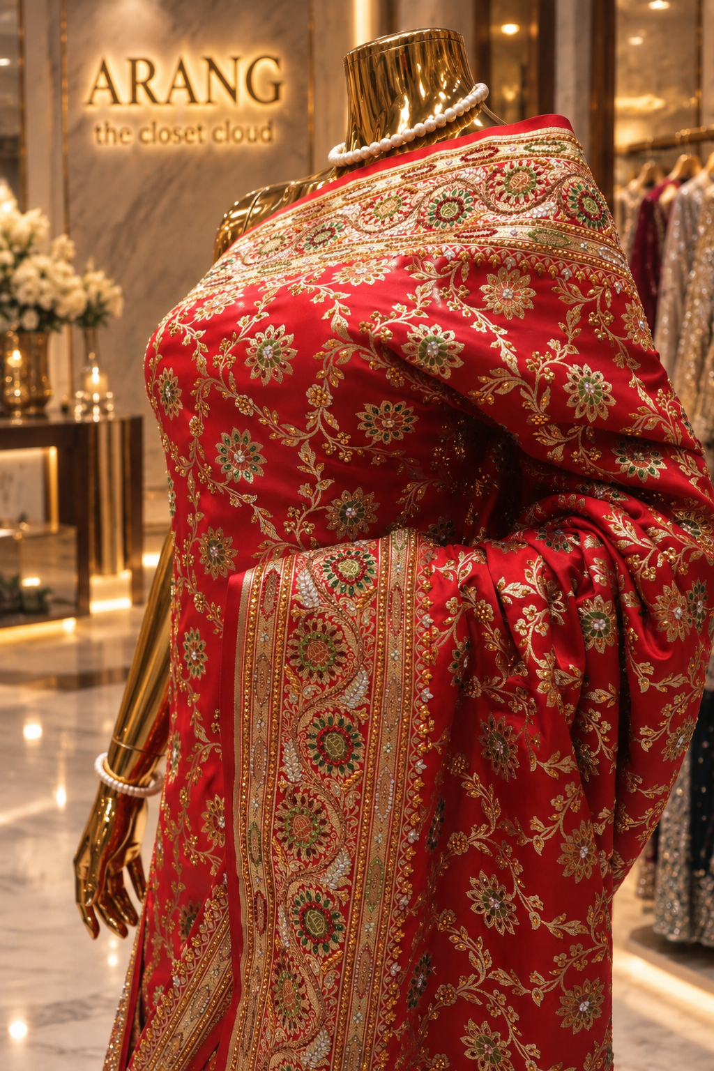 "The Royal Crimson Red" Premium Banarasi Silk Saree