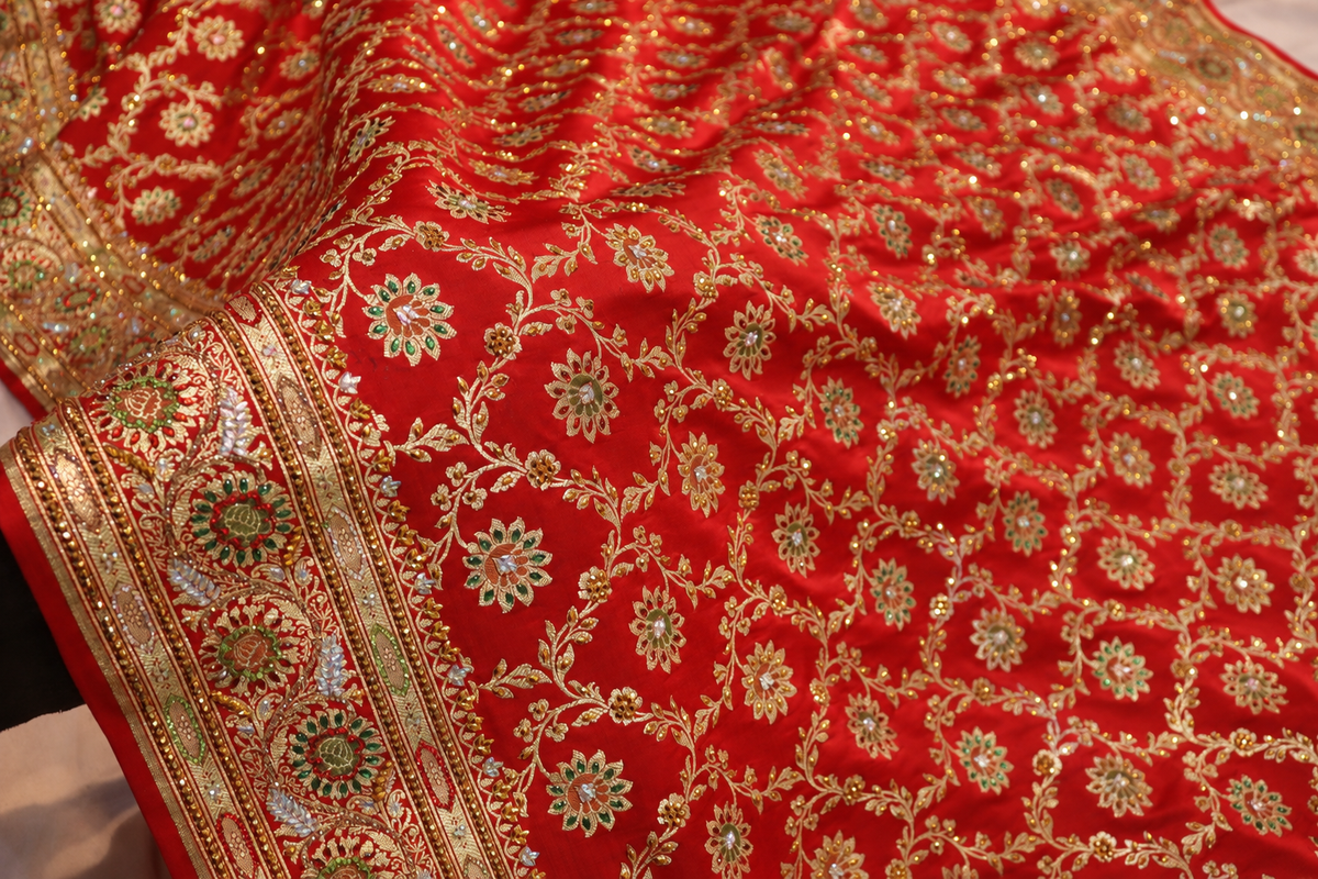 "The Royal Crimson Red" Premium Banarasi Silk Saree