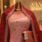 "The Luxury Pastel Pink & Crimson Red" Premium Banarasi Silk Saree with Bridal Veil