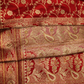 "The Luxury Pastel Pink & Crimson Red" Premium Banarasi Silk Saree with Bridal Veil