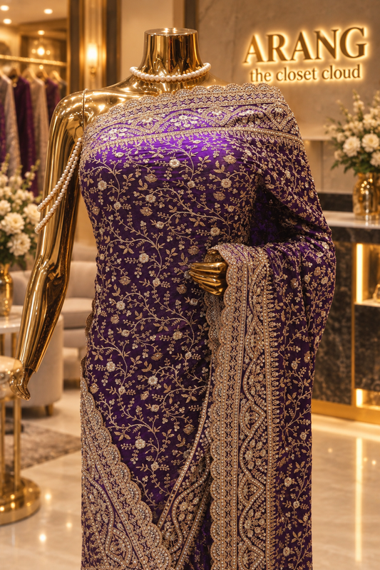 "The Royal Violet" Premium Designer Saree