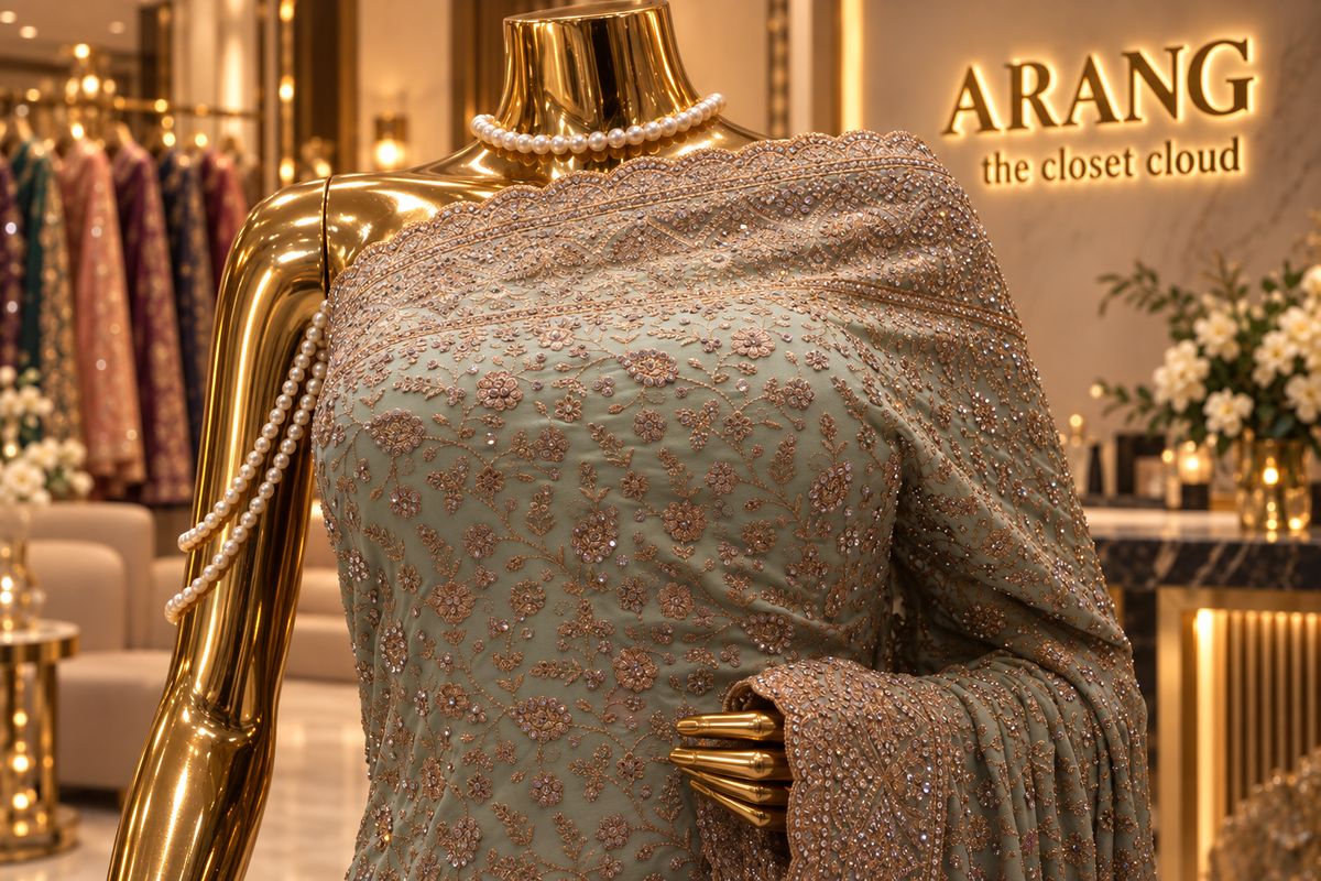 "The Sage Green" Premium Designer Saree