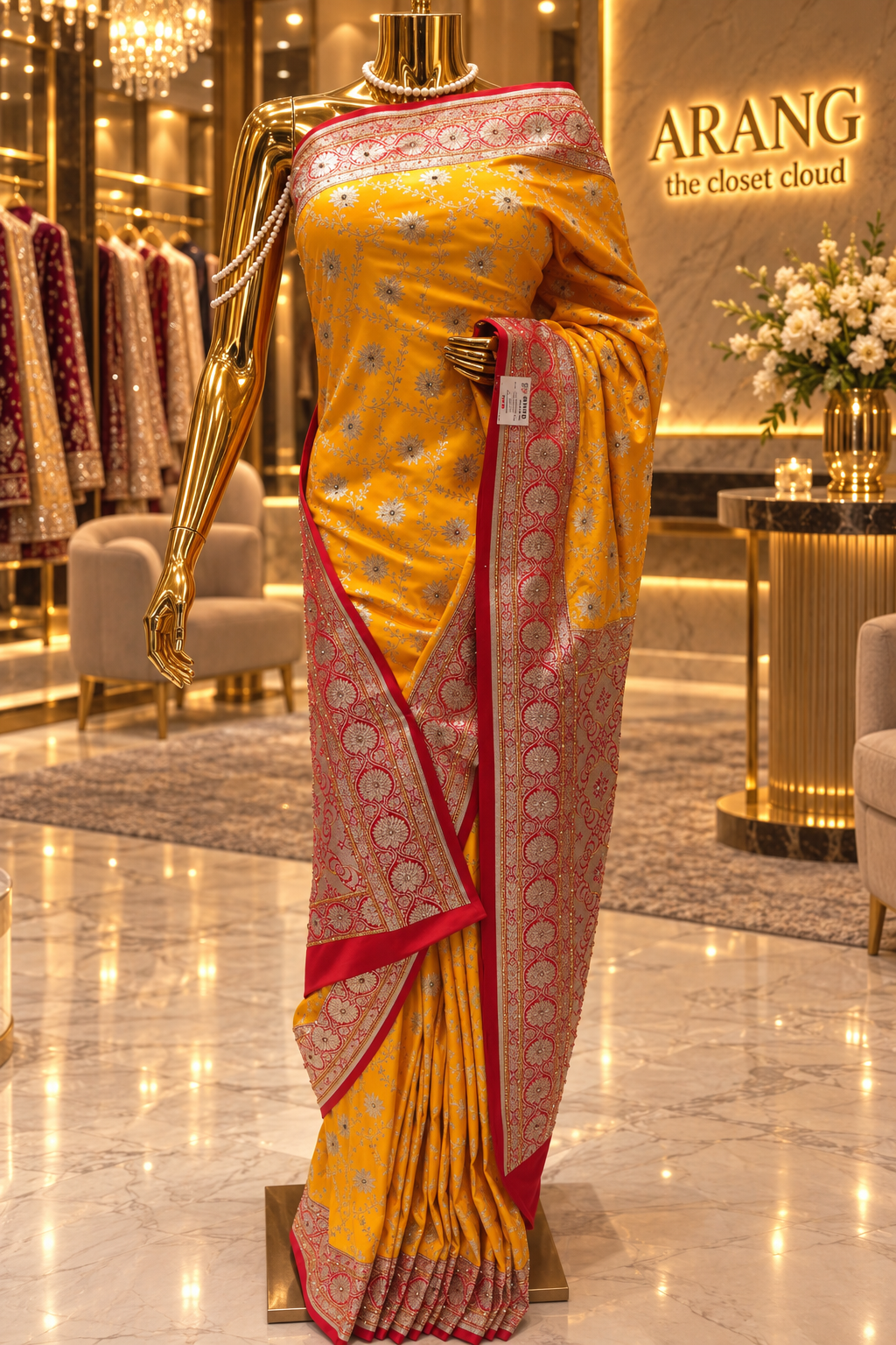 The Luxury Haldi Yellow" Premium Banarasi Silk Saree