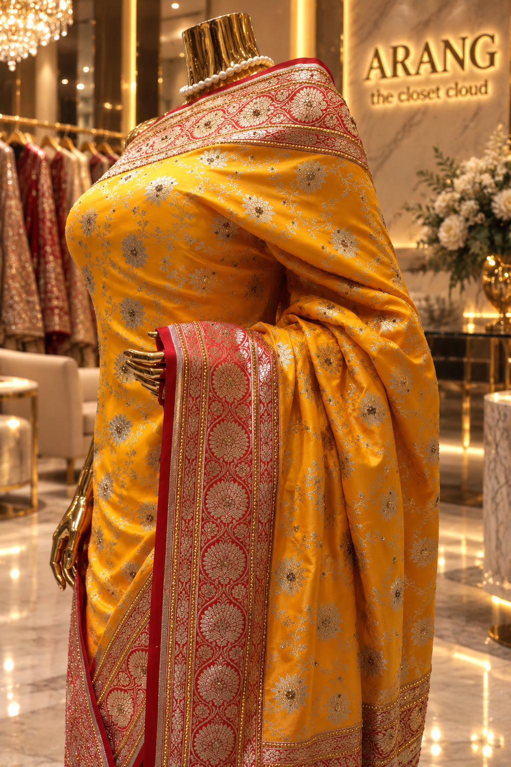 The Luxury Haldi Yellow" Premium Banarasi Silk Saree