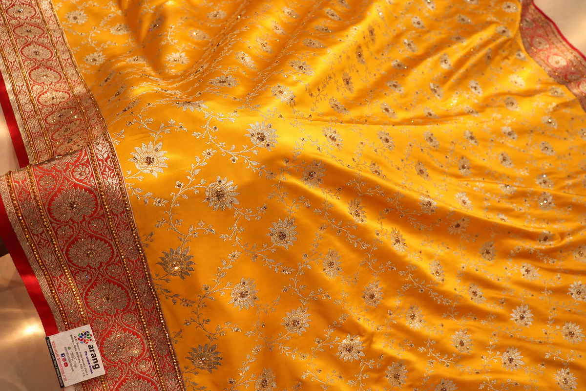 The Luxury Haldi Yellow" Premium Banarasi Silk Saree