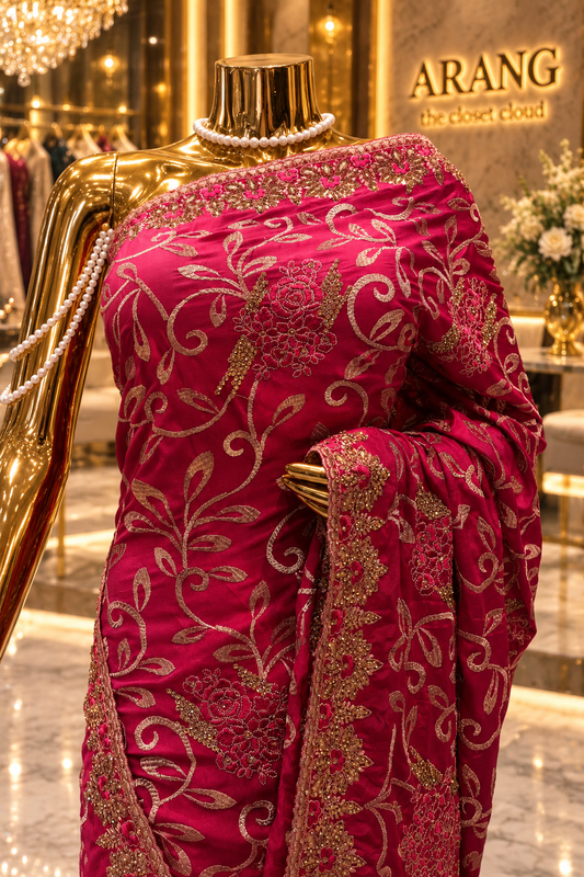 “The Rani Pink” Premium Designer Saree