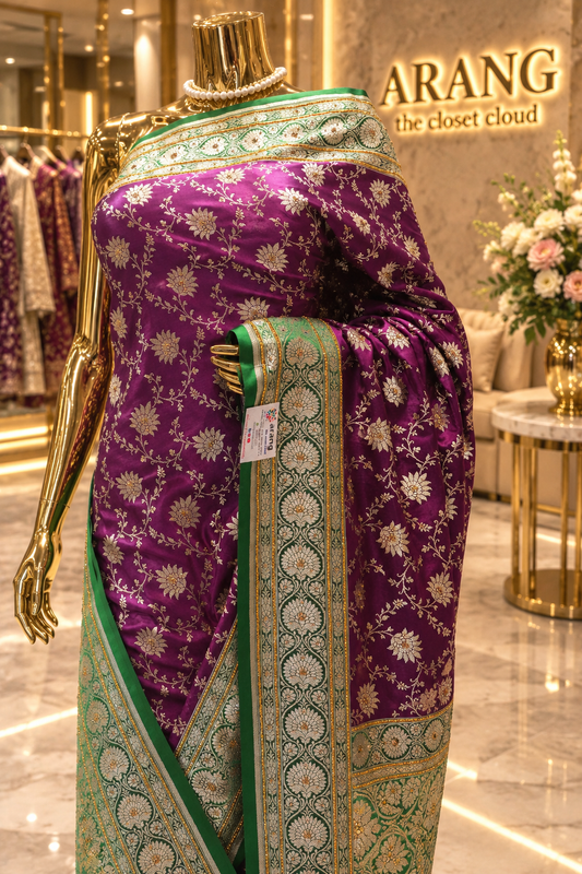 "The Luxury Purple" Premium Banarasi Silk Saree