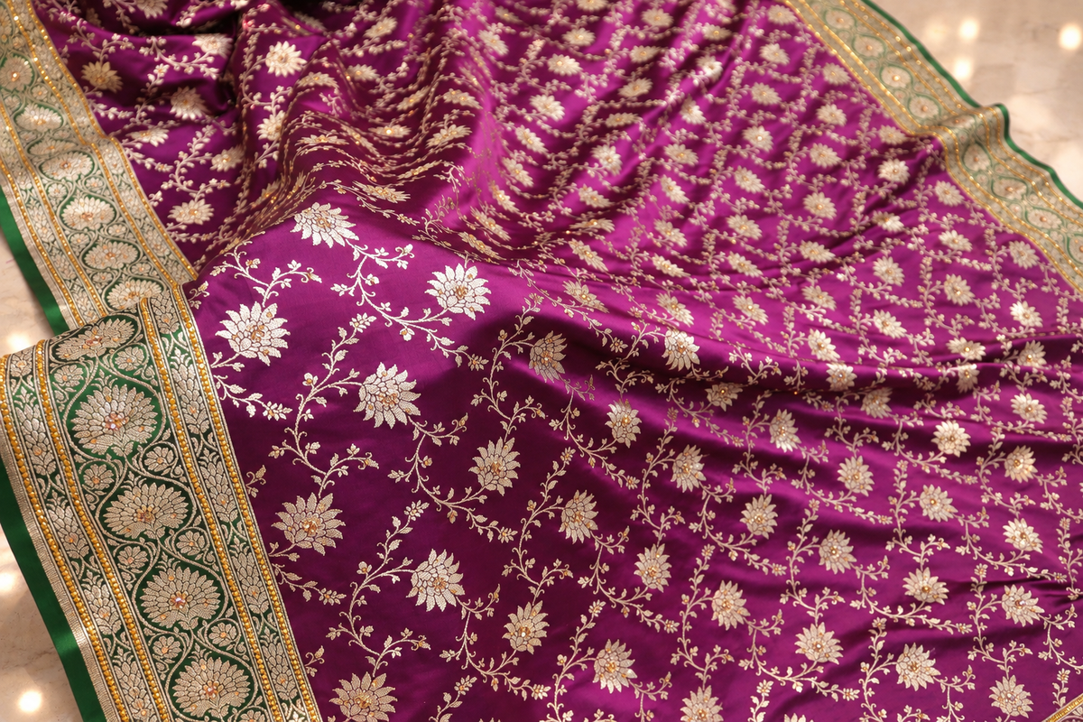 "The Luxury Purple" Premium Banarasi Silk Saree