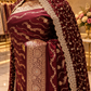 "The Royal Maroon" Premium Banarasi Silk Bridal Saree with Veil