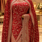 "The Luxury Crimson Red" Premium Bridal Saree with Veil