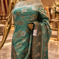 "The Royal Sage Green" Premium Banarasi Crepe Silk Saree