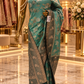 "The Royal Sage Green" Premium Banarasi Crepe Silk Saree