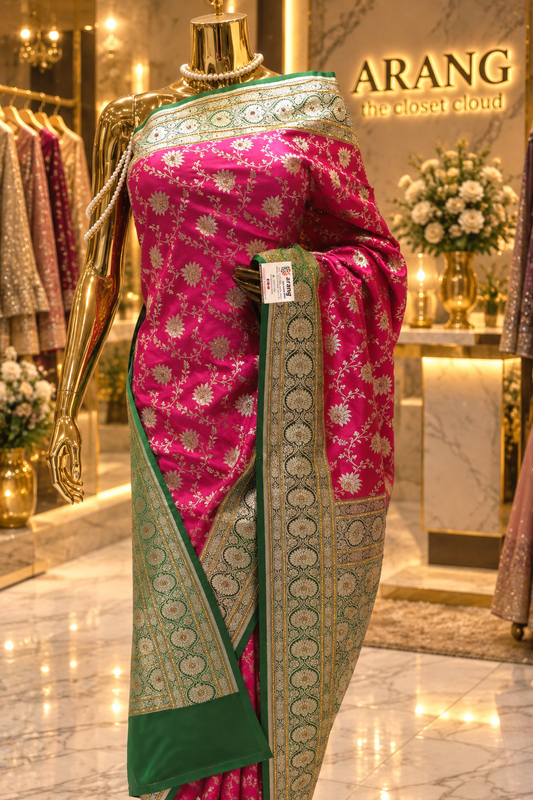 "The Luxury Royal Rani Pink" Premium Banarasi Silk Saree