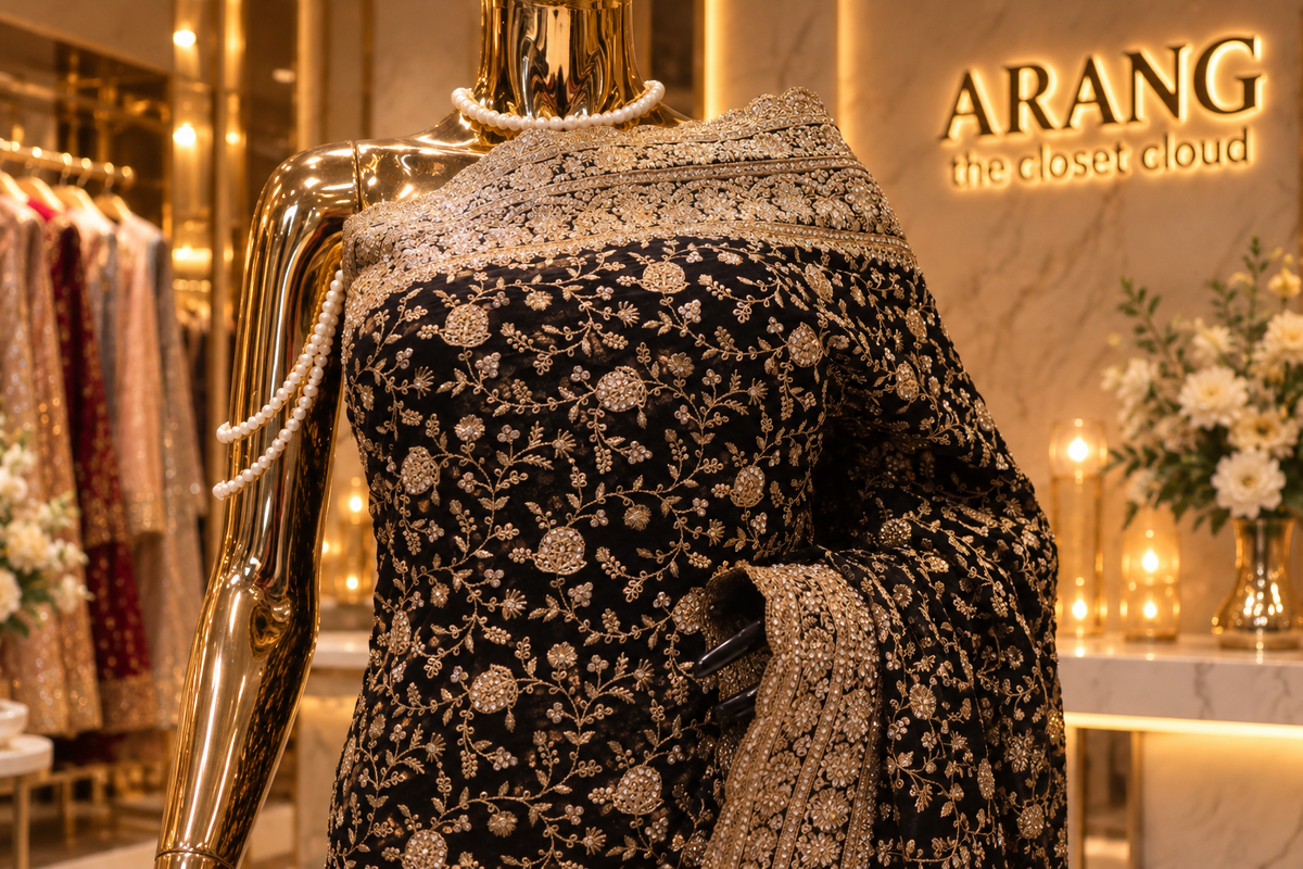 "The Luxury Jet Black" Premium Designer Saree