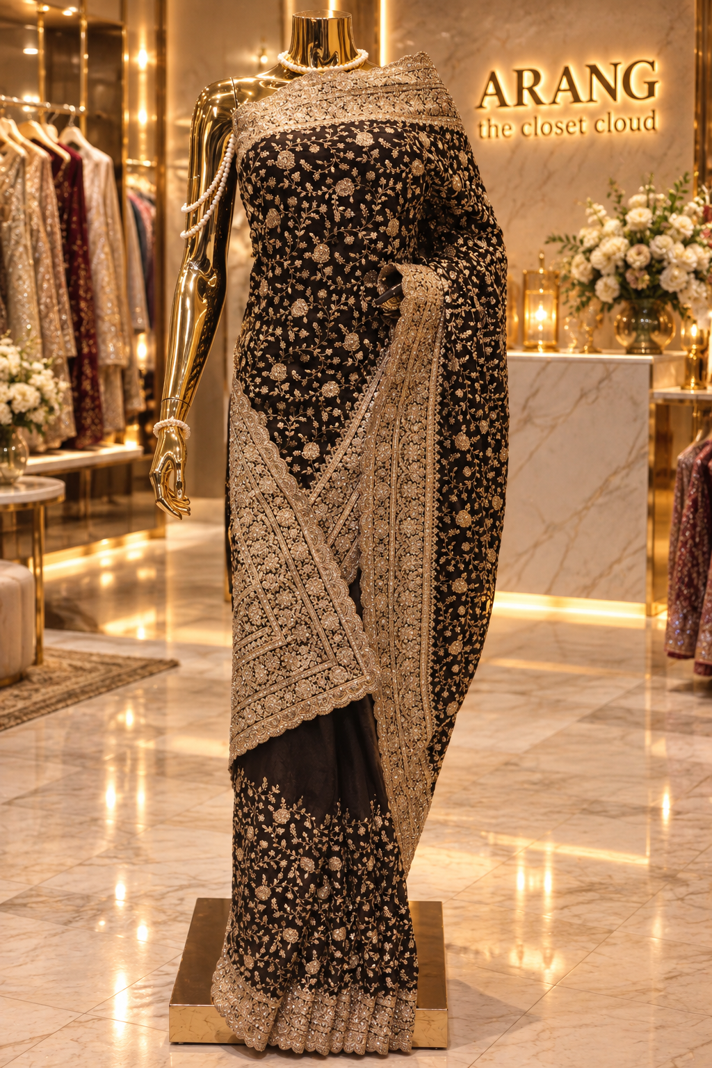 "The Luxury Jet Black" Premium Designer Saree