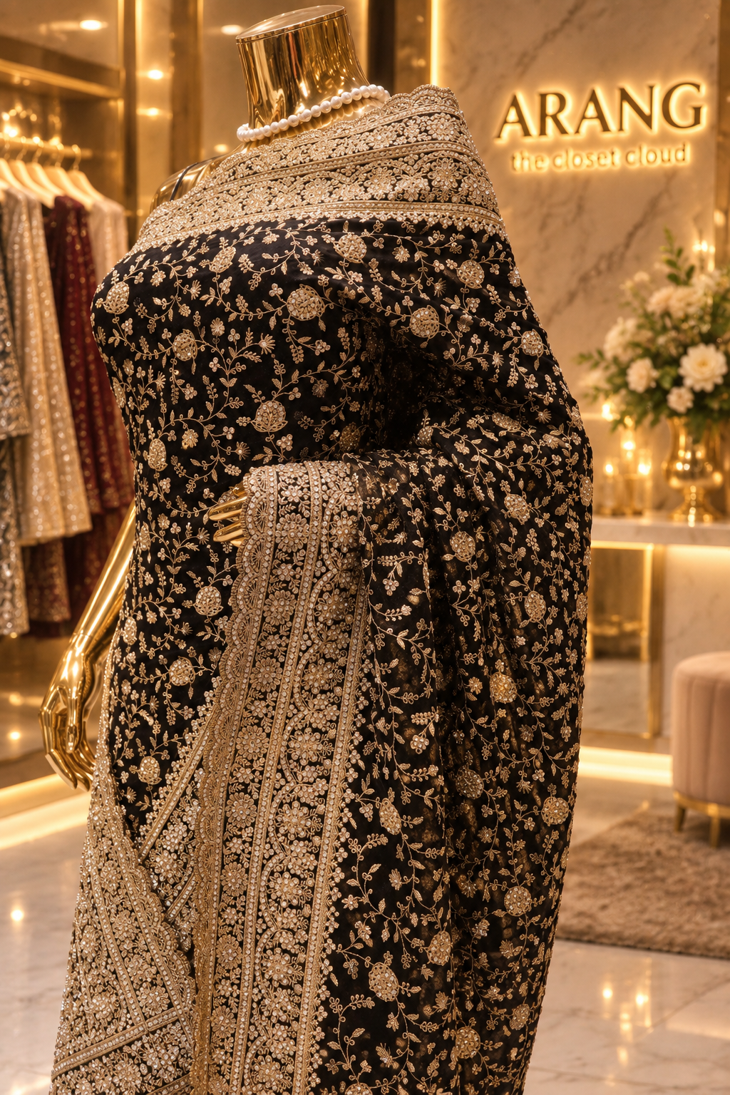 "The Luxury Jet Black" Premium Designer Saree