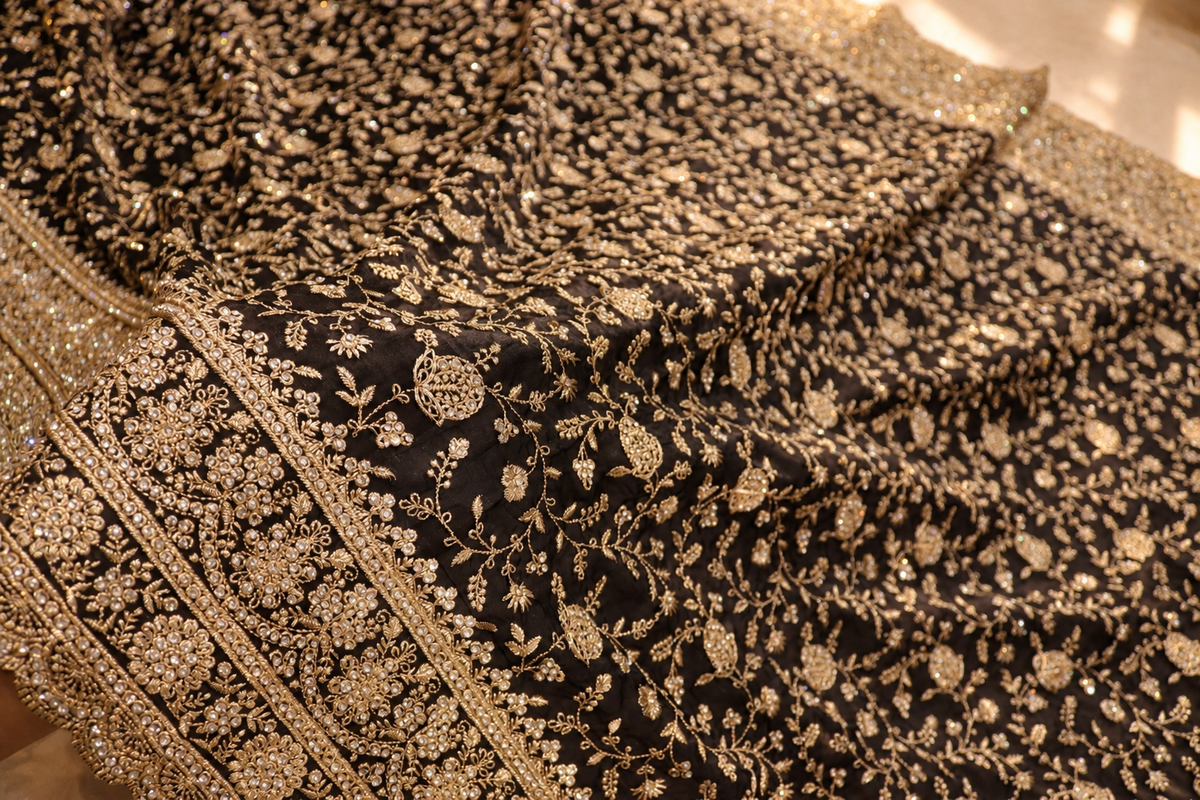 "The Luxury Jet Black" Premium Designer Saree