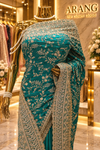 "The Luxury Teal Saree" Premium Designer Saree