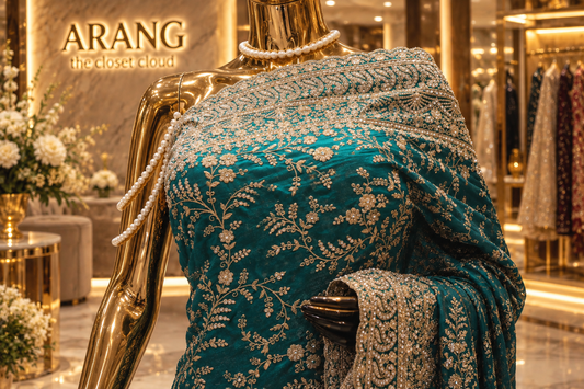 "The Luxury Teal Saree" Premium Designer Saree