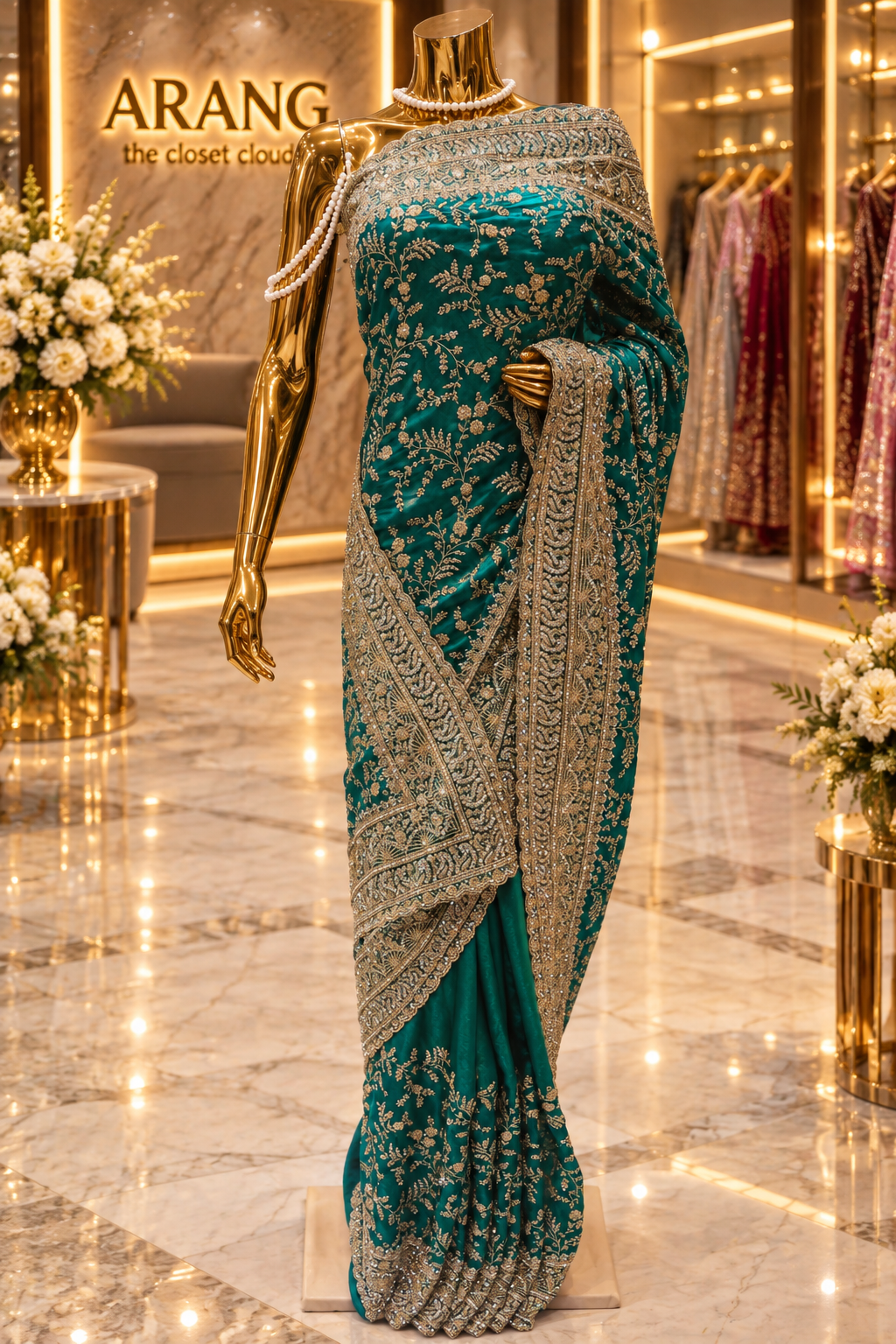 "The Luxury Teal Saree" Premium Designer Saree