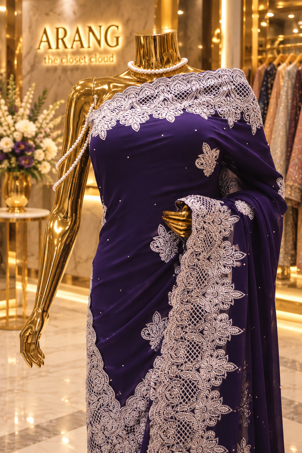 "The Royal Navy Blue" Premium Designer Saree