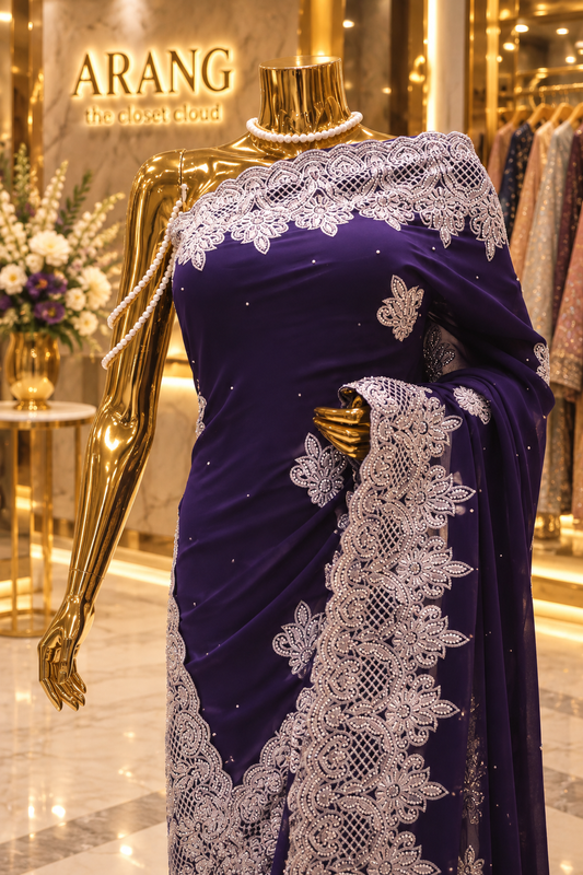 "The Royal Navy Blue" Premium Designer Saree