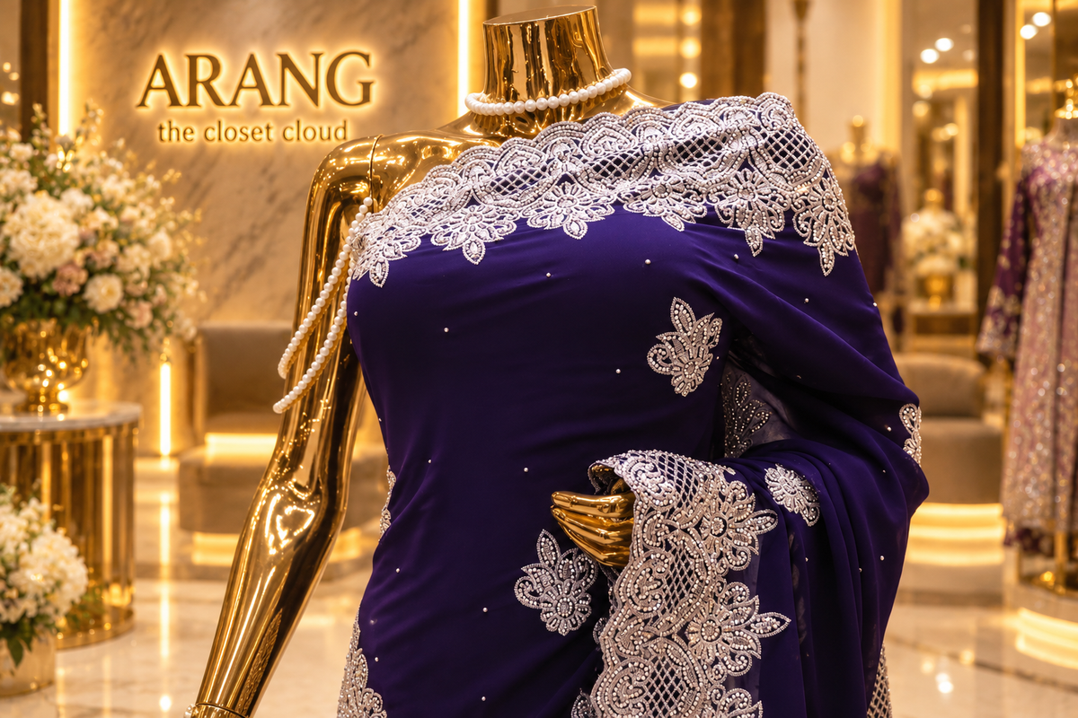 "The Royal Navy Blue" Premium Designer Saree