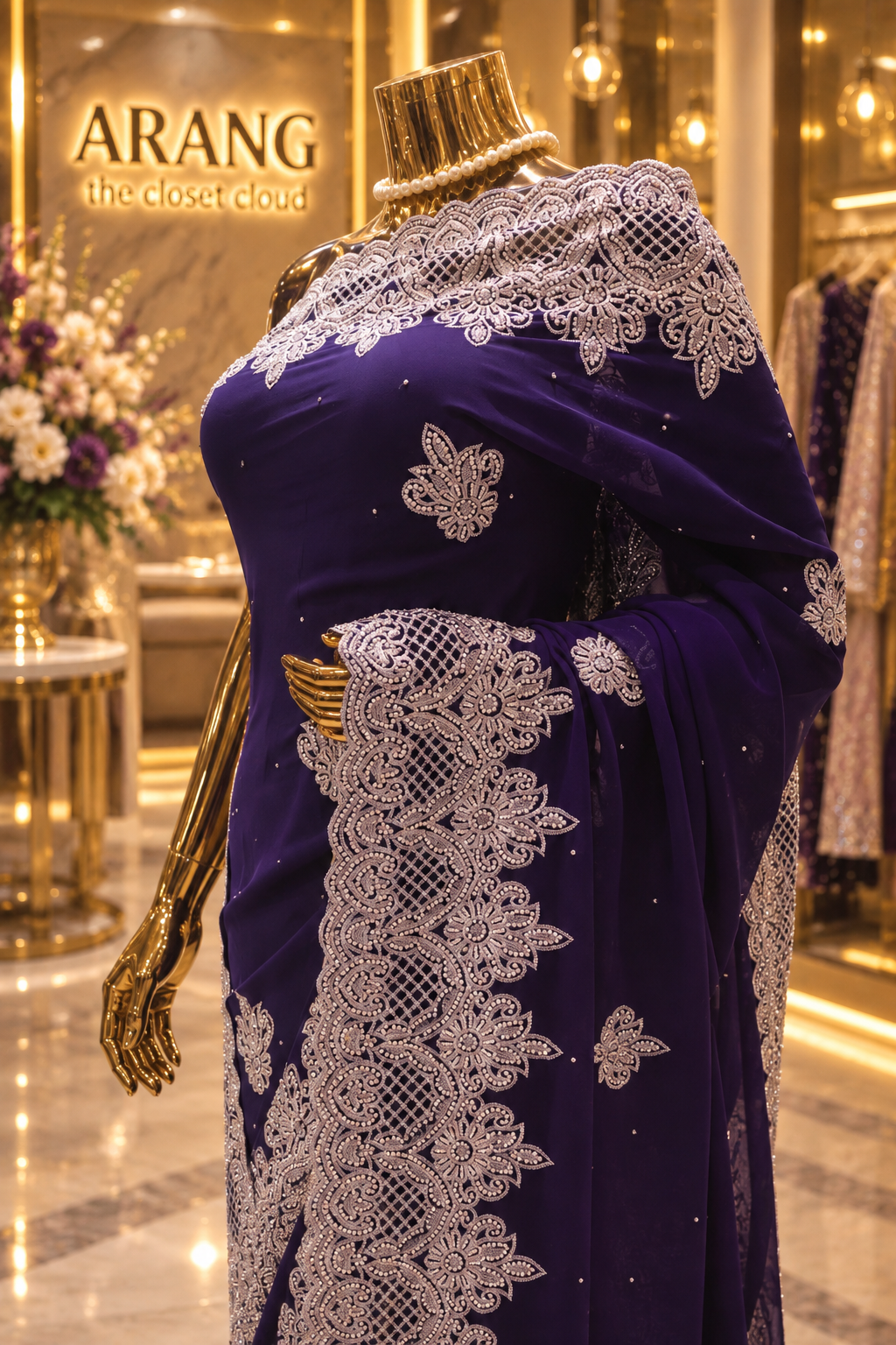 "The Royal Navy Blue" Premium Designer Saree