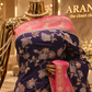"The Royal Navy Blue" Premium Banarasi Crepe Silk Saree
