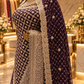 "The Luxury Deep Plum" Premium Designer Saree with Veil