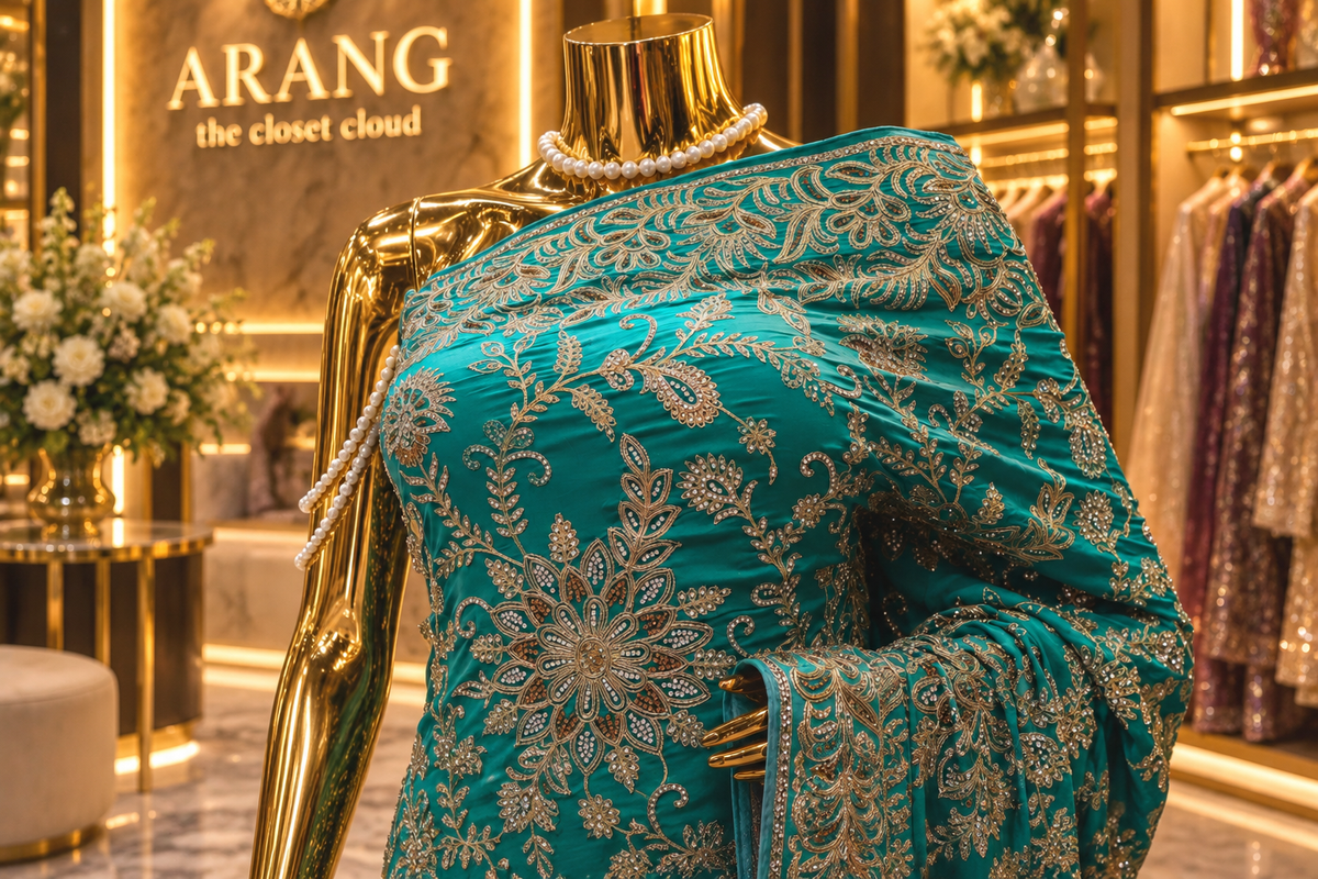 "The Peacock Green" Luxurious wedding Wear Saree