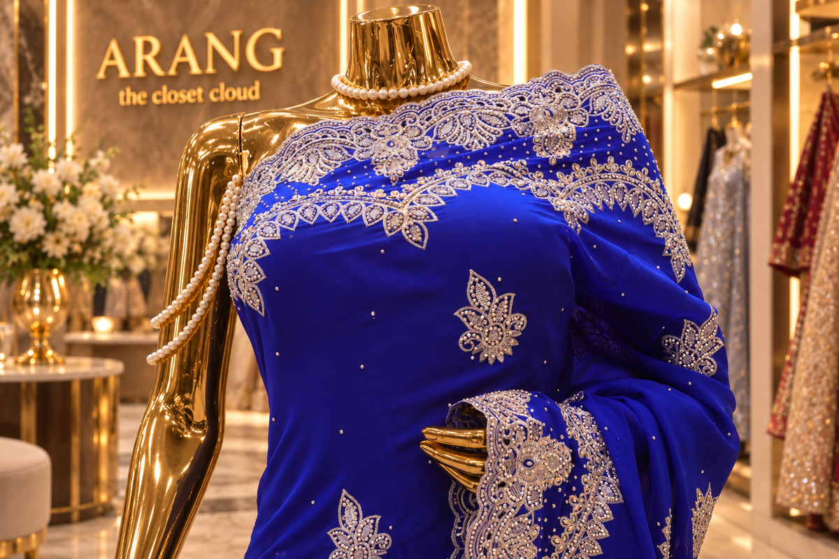 "The Exquisite Royal Blue" Premium Designer Partywear Saree