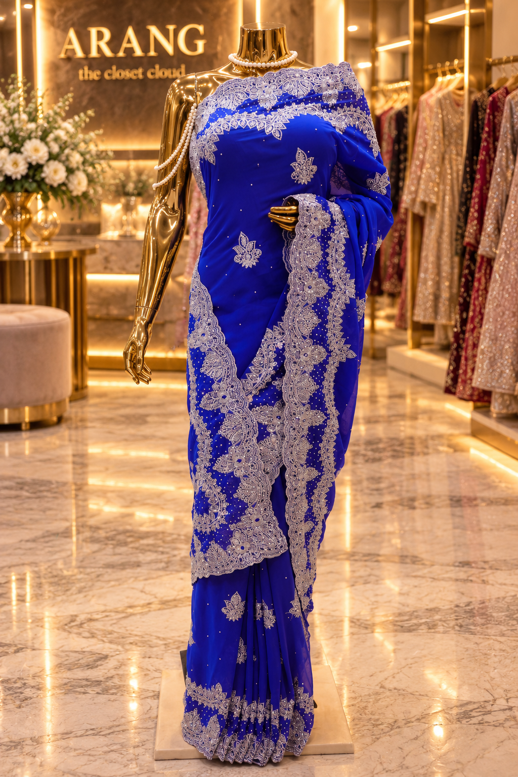 "The Exquisite Royal Blue" Premium Designer Partywear Saree